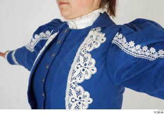 Photos Woman in Historical Dress 94 17th century blue decorated…